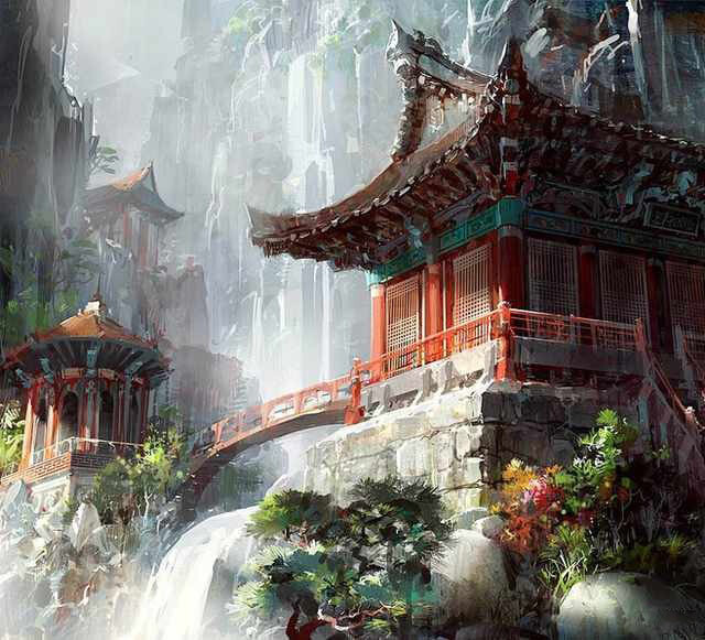 古风插画,风景,人物,手绘,水彩,水墨画,涂鸦,唯美,意境,背景壁纸.