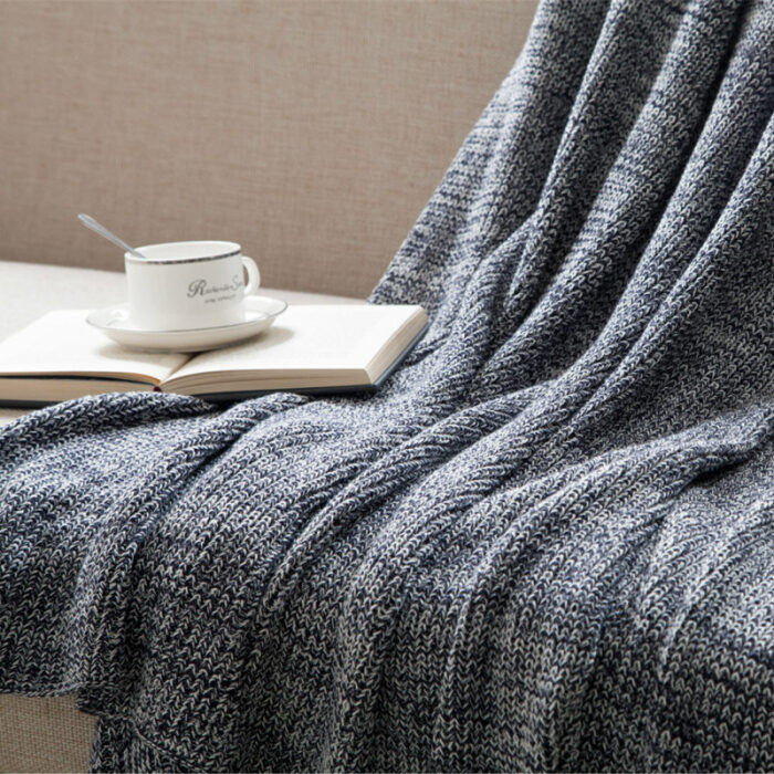左耳边全棉针织毯毛线毯子棉线毯沙发盖毯空调毯