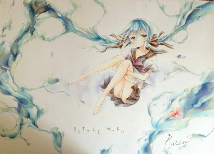 〖凉糕〗水初音 初音 彩铅