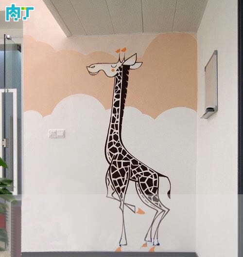 手绘墙---长颈鹿