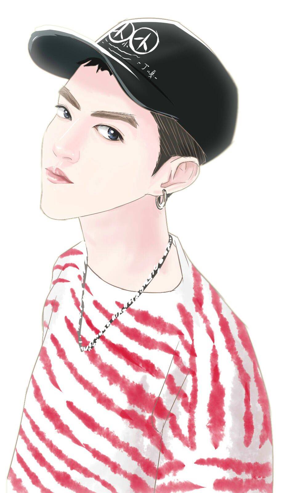 插画绘画 素描漫画 卡通吴亦凡 kris exo 花美男 偶像 明星 帅哥 小