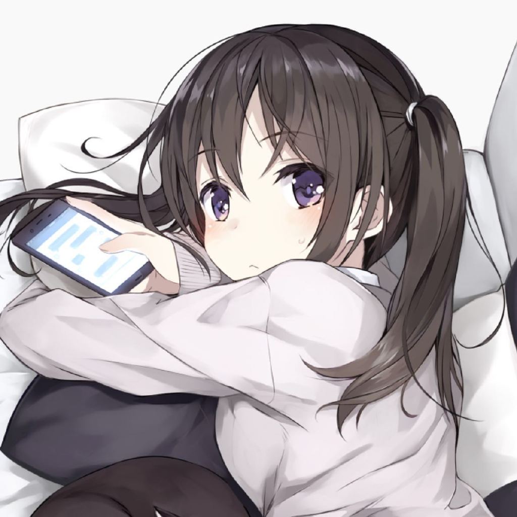 玩手机的少女头像