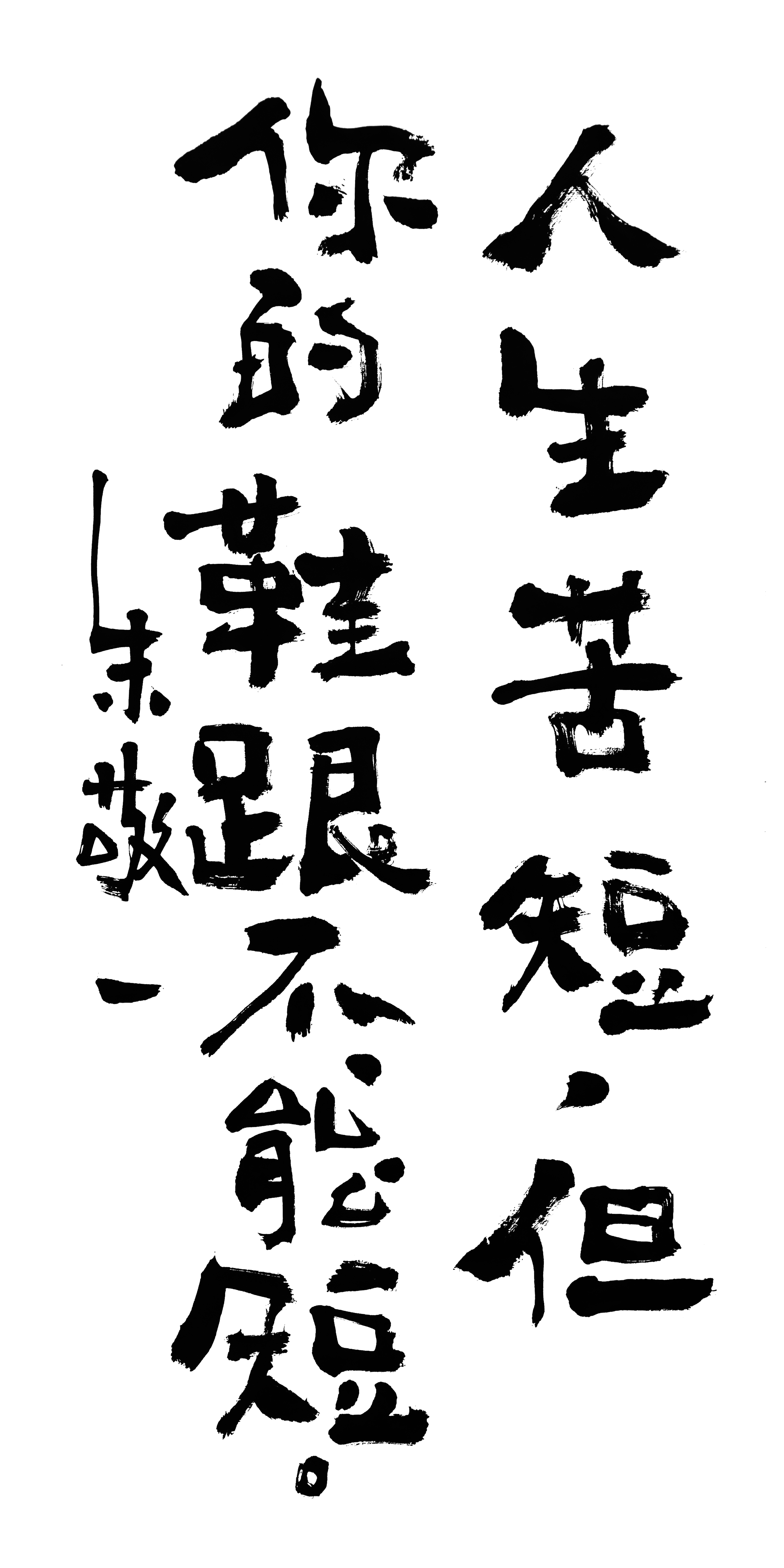 《人生苦短,但你的鞋跟不能短》by 上海朱敬一| 购买书法:淘宝搜