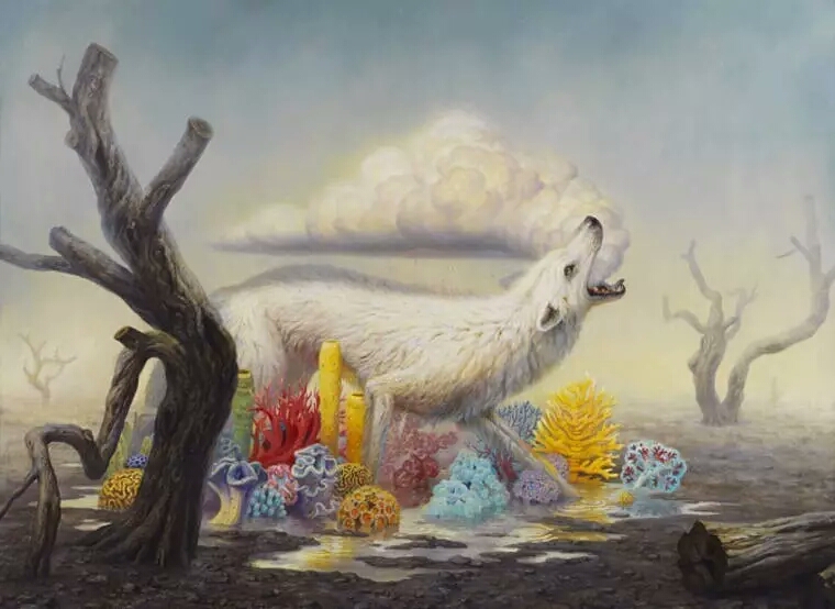 wittfooth的动物主题油画作品讽刺现代不安的社会状况与环境污染