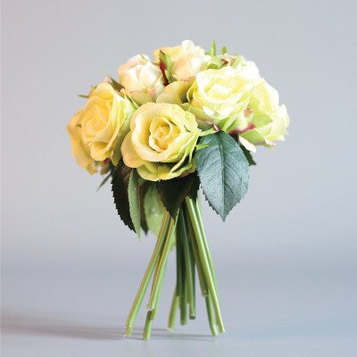 求饰 法式玫瑰手捧花束 韩式新娘婚礼拍摄仿真花束影楼摄影道具