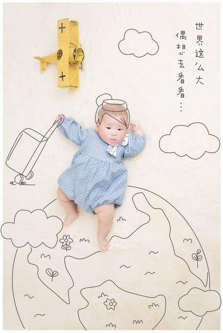 创意宝宝照片 ps设计 手绘涂鸦 图片处理 百日照