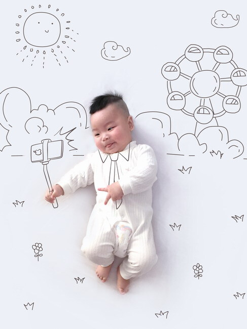 创意宝宝照片 ps设计 手绘涂鸦 图片处理 百…
