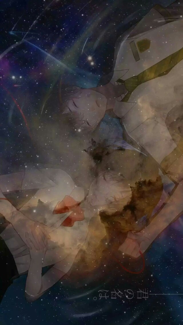 『动漫画舫』动漫 #你的名字# 星空版 情侣 头像 锁屏 壁纸 插画 美图
