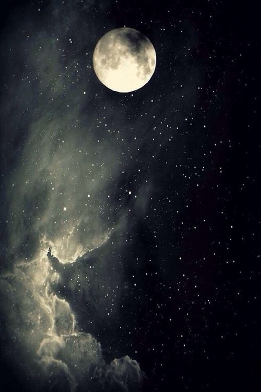 唯美的明月,超级月亮小清新图片