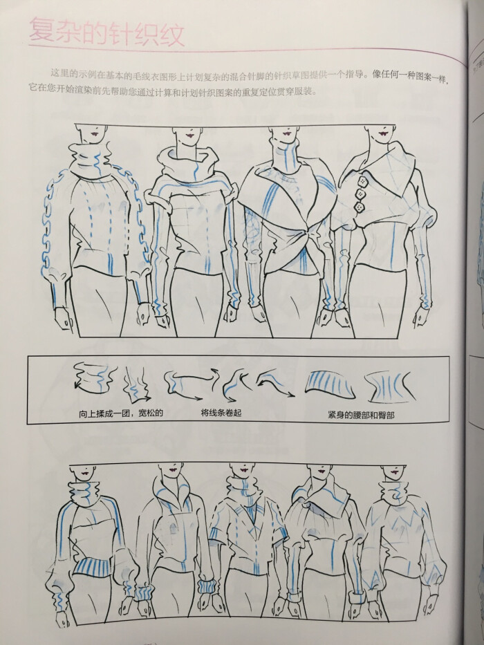 《美国经典时装画技法》绘制针织布