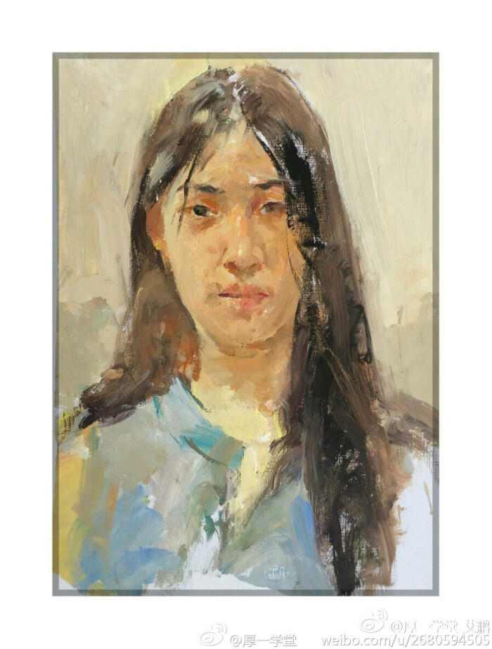 色彩头像,by厚一学堂艾鹏纸质:油画纸色彩清透饱满,人物塑造放大可学
