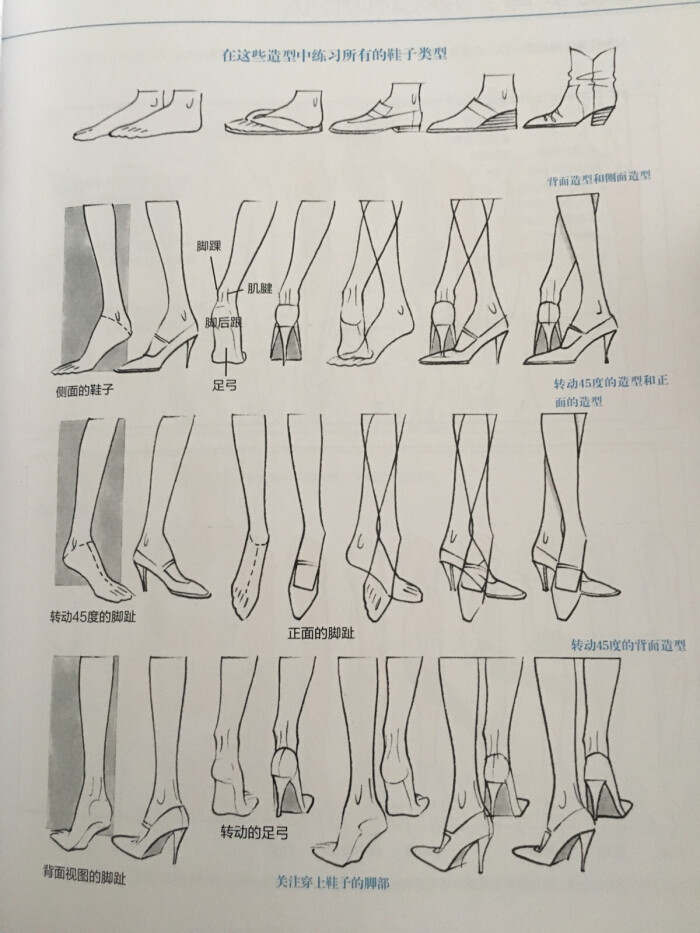 《美国经典时装画技法》绘制脚