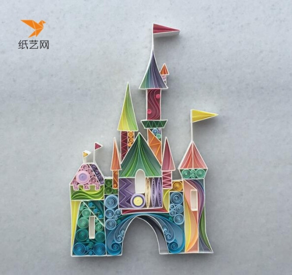 超美的手工衍纸制作城堡