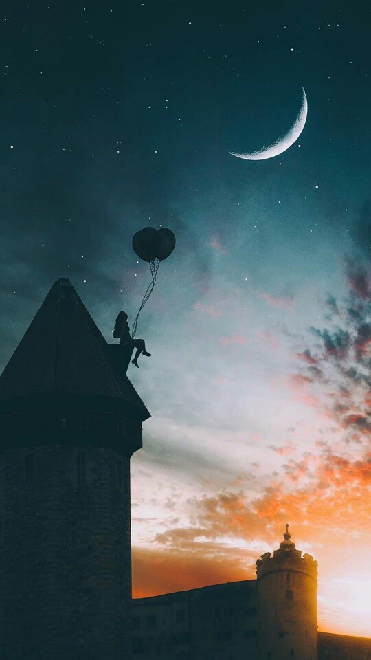 壁纸 锁屏夜空 月亮
