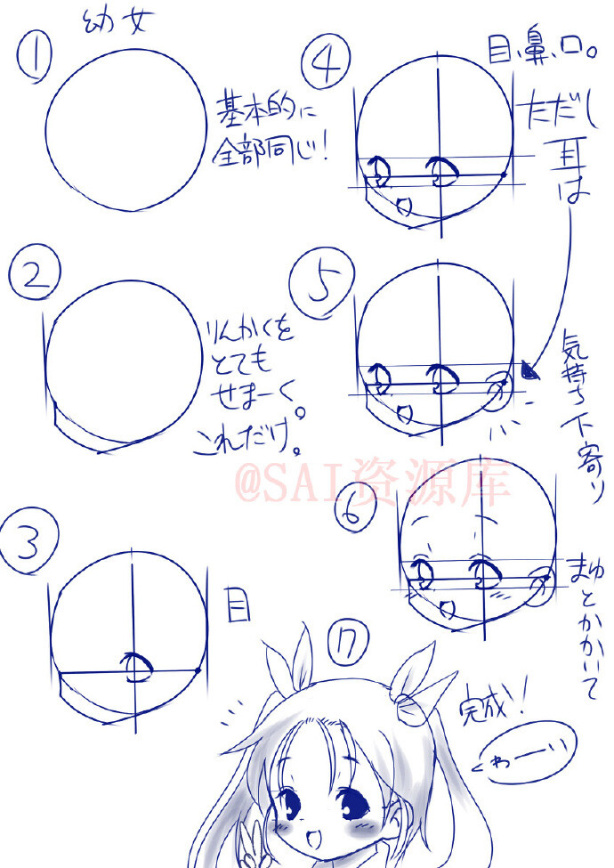 设计秀# 动漫五官&头部角度教程,教你区分年龄的设计画法,粗暴实用