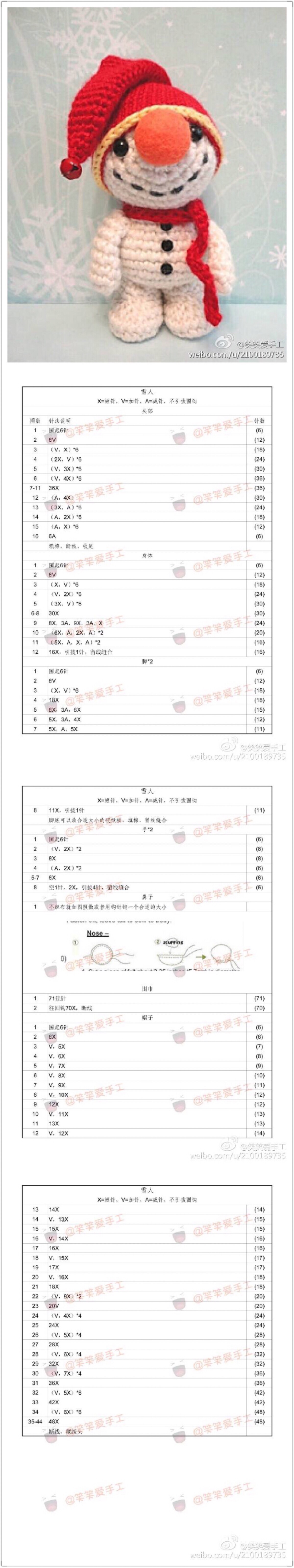 钩针玩偶图解-堆糖,美好生活研究所