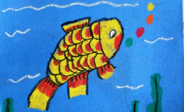 砂纸画鱼
