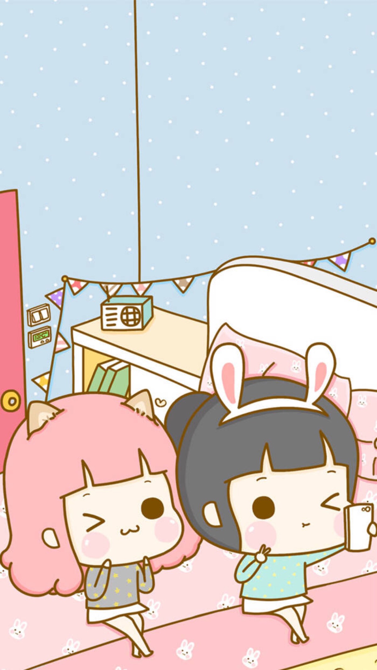 日系 韩系 软萌 手绘 闺蜜 少女心 套图 文艺 清新 卡通 简约 壁纸