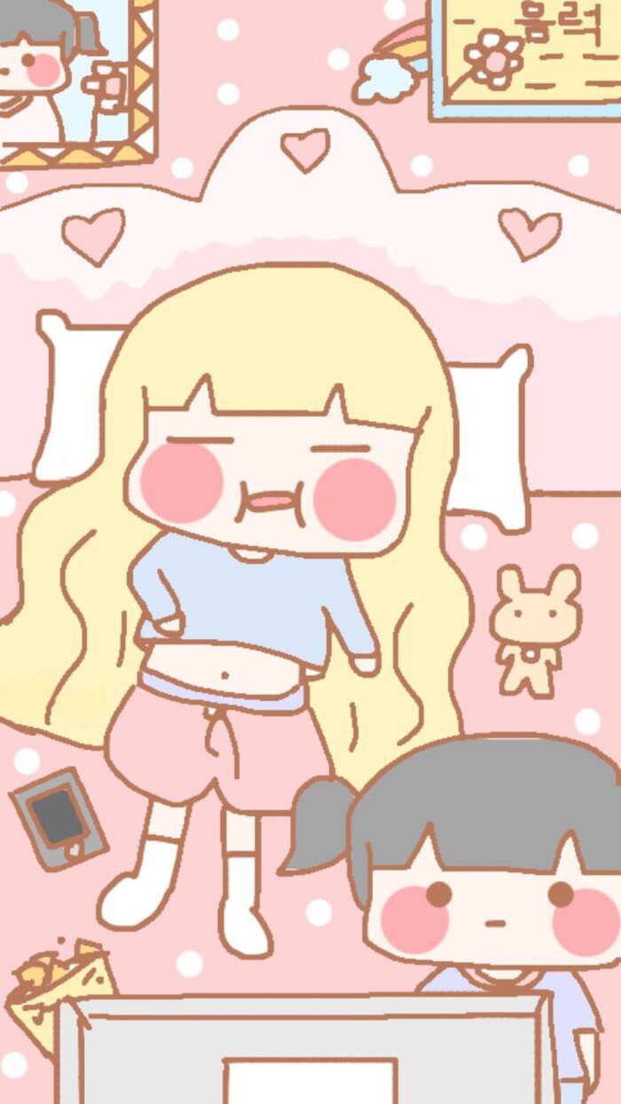 日系 韩系 软萌 手绘 闺蜜 少女心 套图 文艺 清新 卡通 简约 壁纸