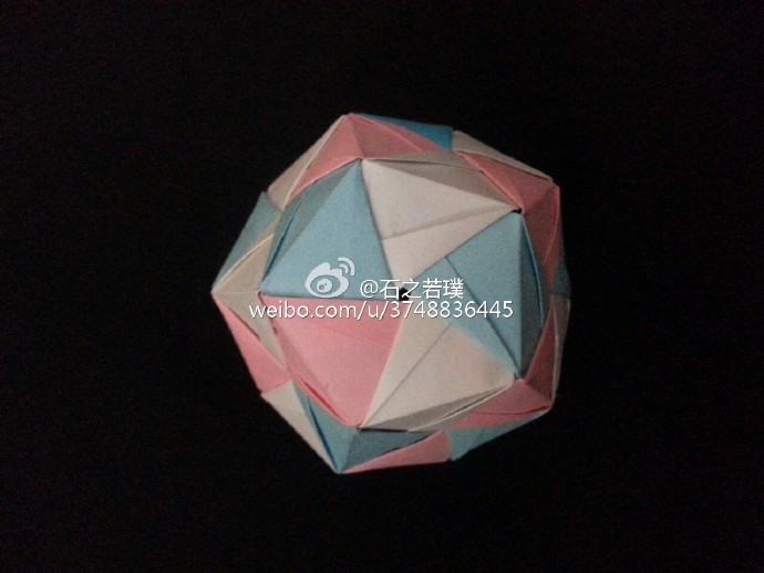 石之若璞手工折纸花纸球原创纹理球的彩版纹理效果还是不太突出