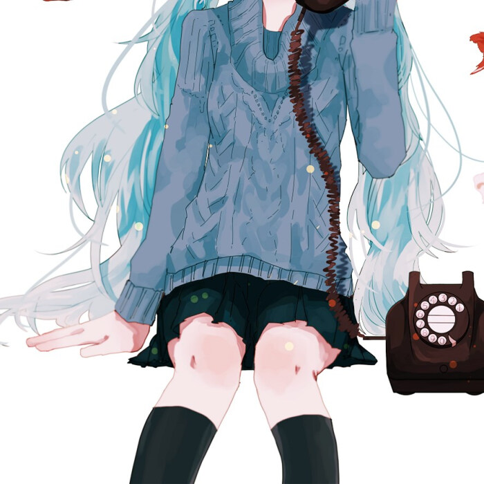 动漫二次元女头 身体部位 下半身 打电话