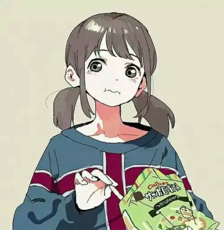 头像 女头 漫头 少女 双马尾 吃货 可爱