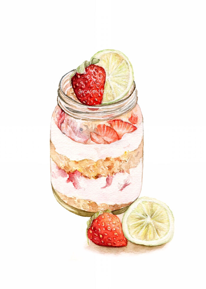 【小美食】水彩 手绘 绘画 插画 美食 甜品 蛋糕