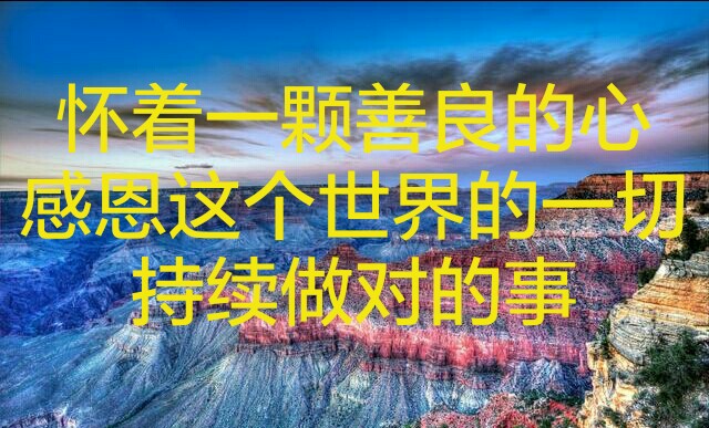 怀着一颗善良的心感恩这个世界的一切持续做对的事