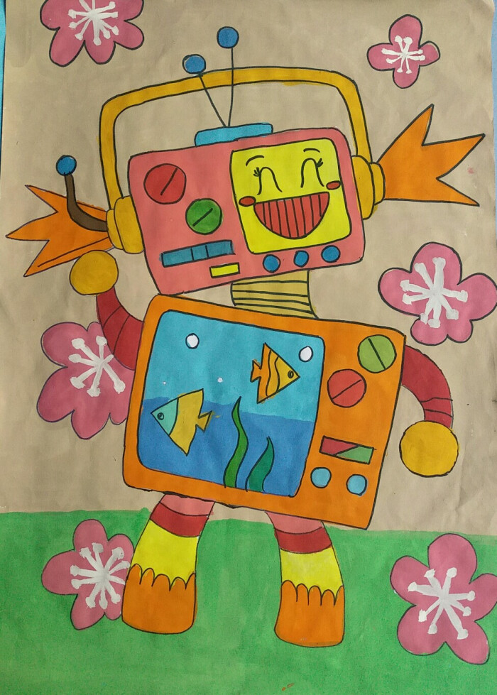 儿童画素材机器人