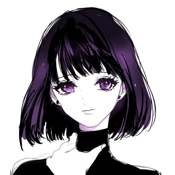 短发卡通头像女 唯美