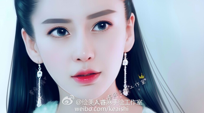 微博:绘美人睿麻手绘工作室~以后持续更新有空就画杨颖angelababy美