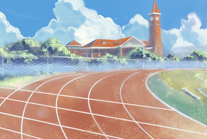 毕业了,为自己学校画的明信片-vere