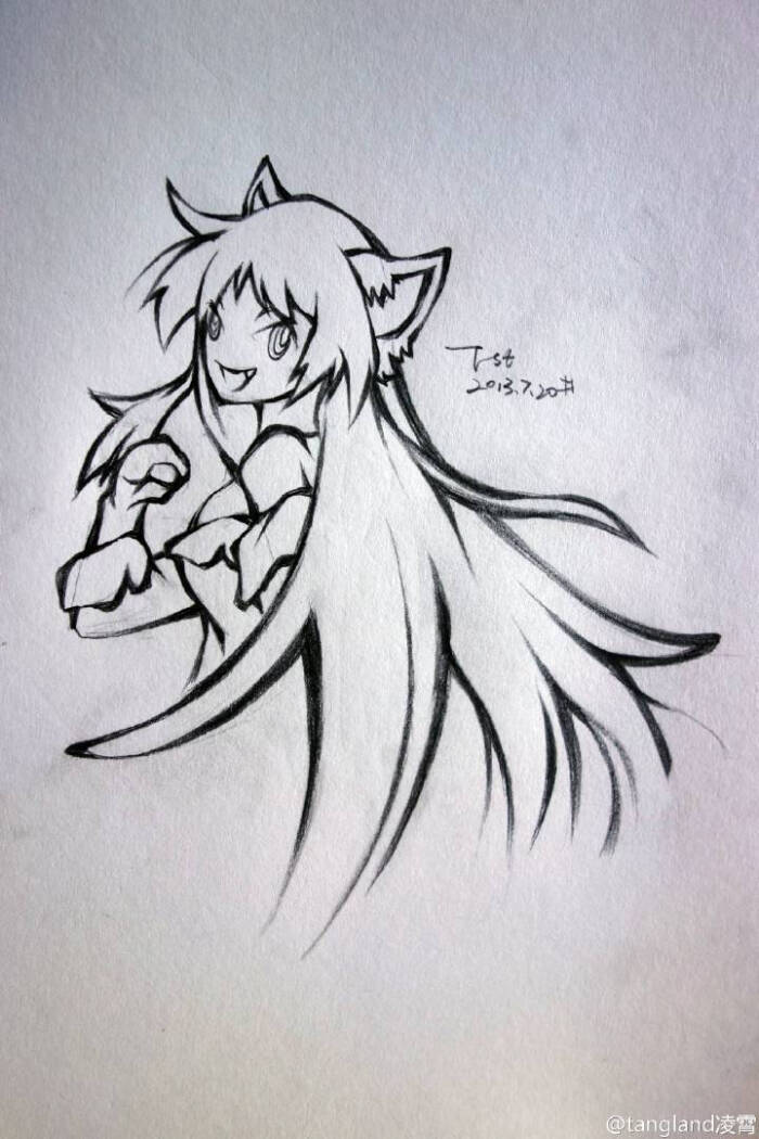 《物语系列》羽川翼.猫形态--作者新浪微…-堆