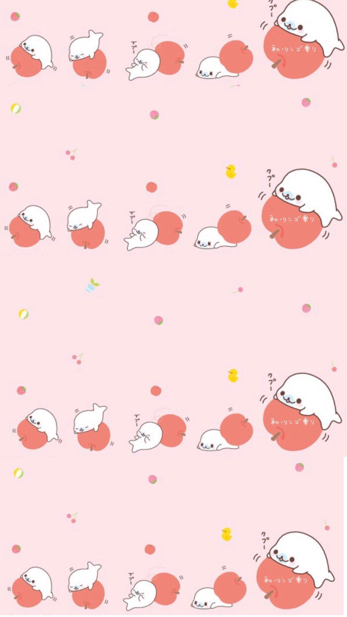简单 插画 萌物 小清新 平铺 可爱壁纸(> )