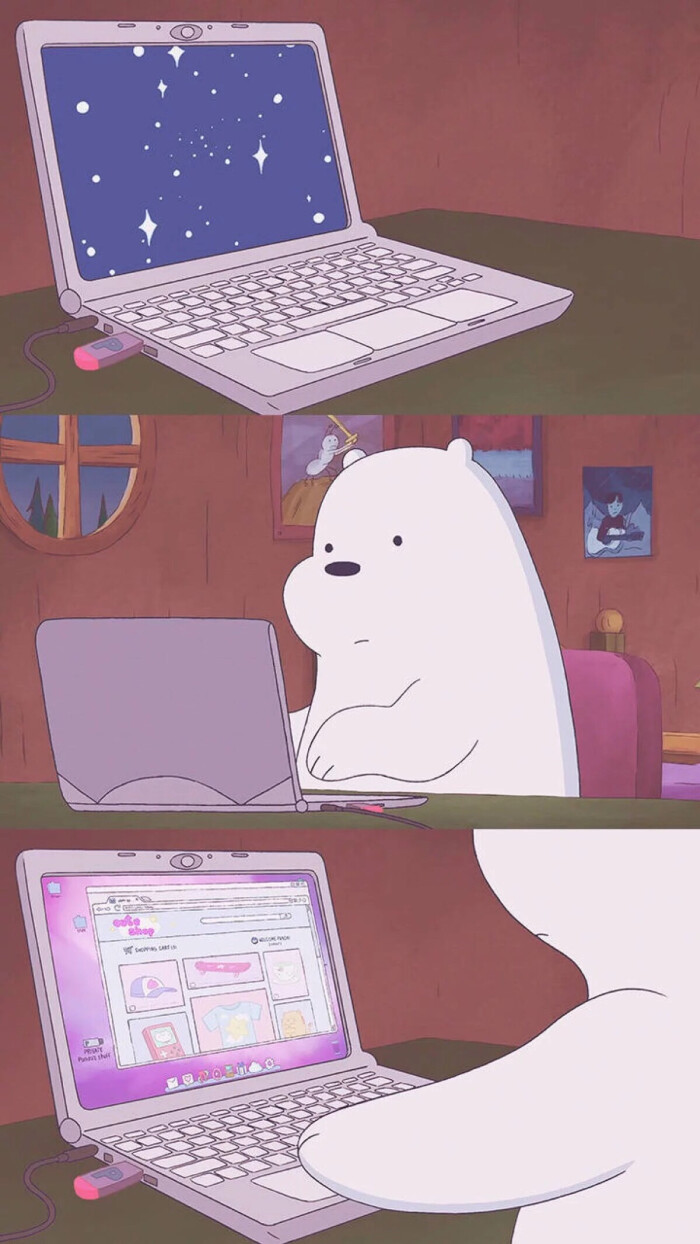 壁纸 咱们裸熊白熊