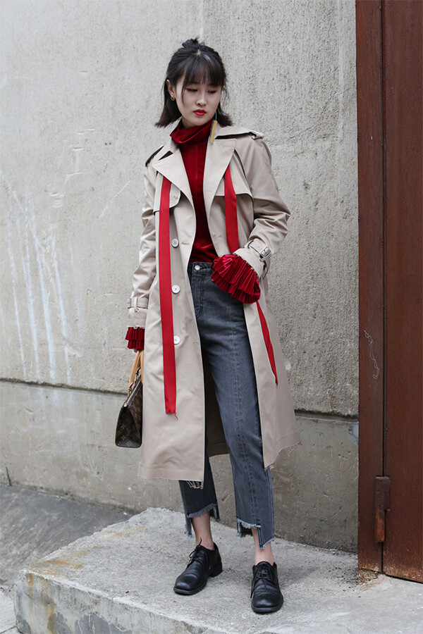 特别制作3way穿法可脱卸袖子重磅风衣公主袖