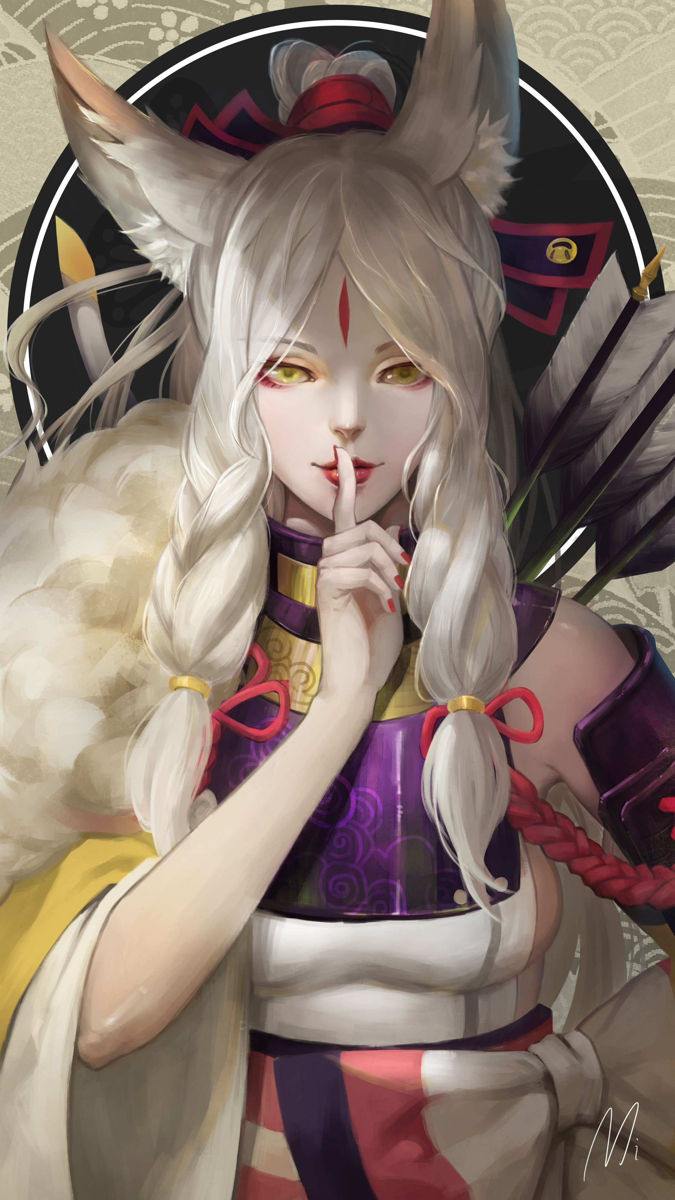 阴阳师 白狼 画师:mi 本作品pixiv id= 61006165