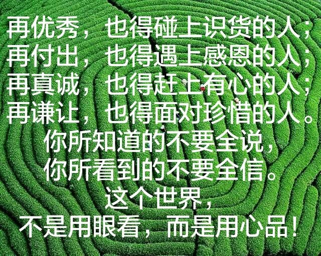 也得遇上感恩的人;再真诚,也得赶上有心的人;再谦让,也得面对珍惜的人