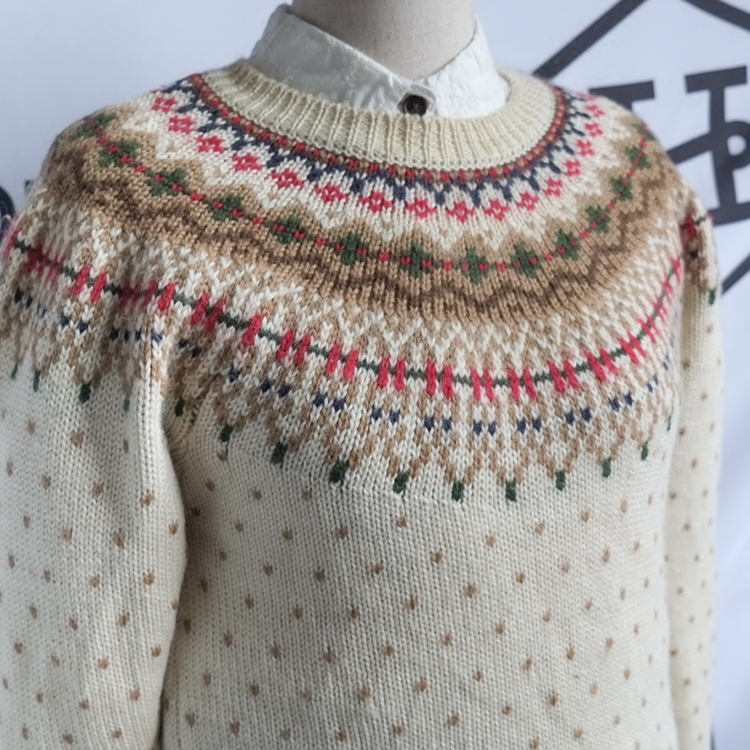 hodala xmas费尔岛系列 波普艺术雪花柄拼色几何 女朋友 提花毛衣