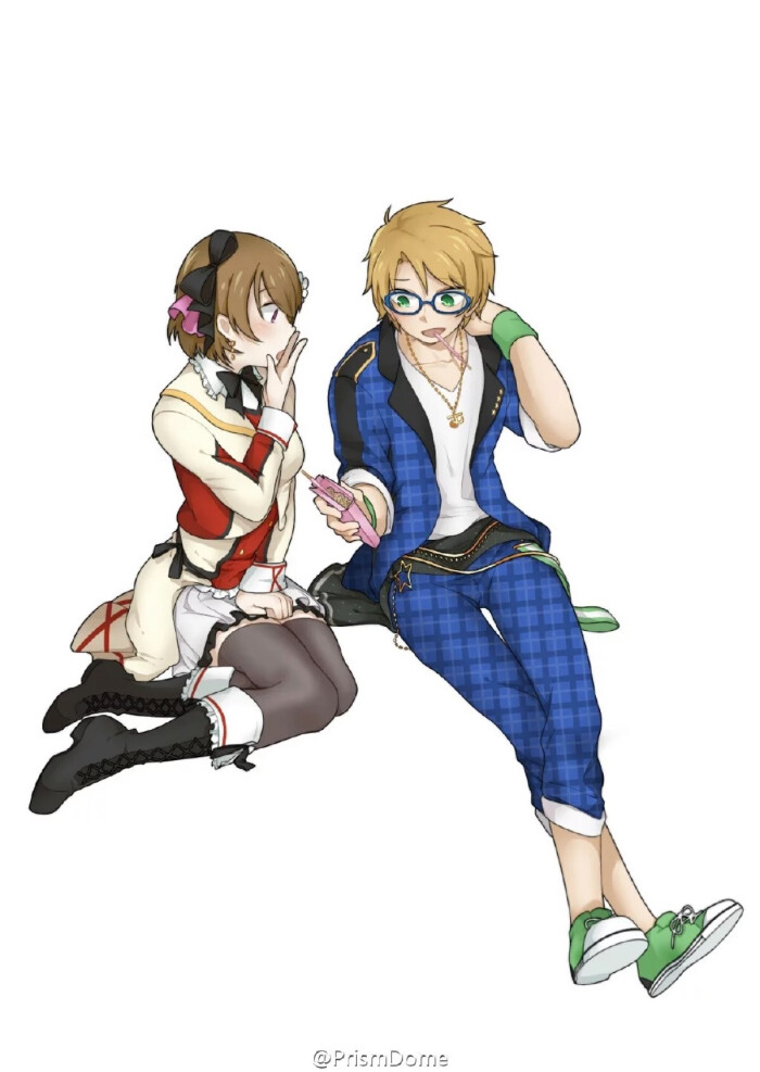 x 偶像梦幻祭の小泉花阳&游木真;邪教;满满的cp感;画师:@prismdome