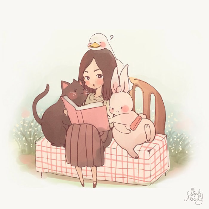 泰国插画师mindmelody,韩国插画师chicaloca 讲故事泰国人气美女画师mindmelody 创作的系列动物插画《joojee &