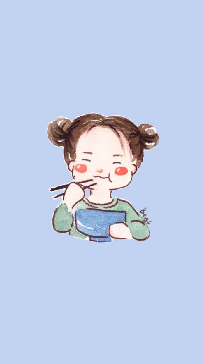 hi 壁纸 可爱女孩.纯色系.手绘.锁屏.小清新