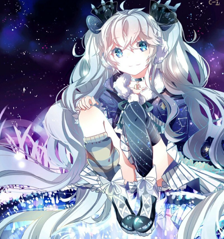 初音未来动漫洋装公主殿下插画二次元双马尾唯美华丽