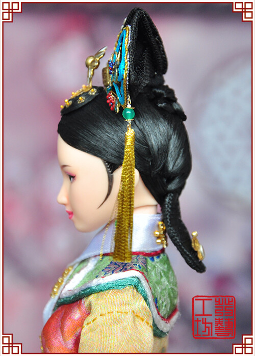 1/6娃娃古装发型129——华贵妃;模特:obitsu