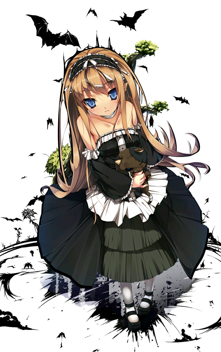 少女 二次元 插画 清新 华丽 唯美 可爱 意境 萝莉 黑 哥特 人设 素材