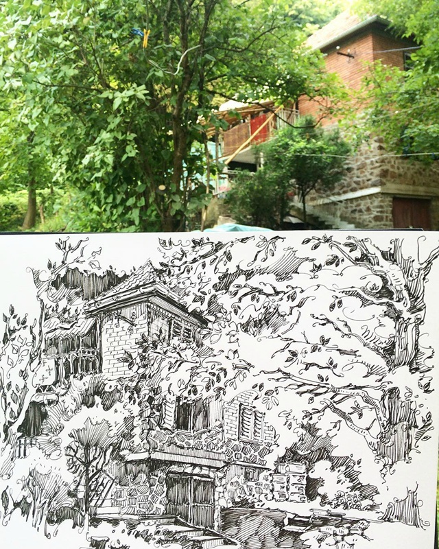 建筑速写 instagram:o_rubtsova