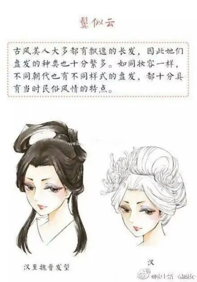 [清酒朝醉] 古代发型,女子,美人,长发,古风