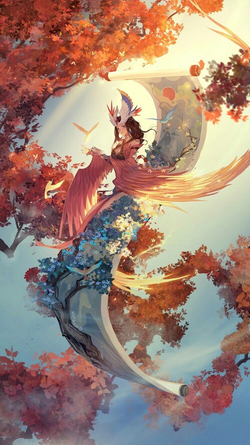 阴阳师 花鸟卷 手机壁纸 锁屏 背景 美美哒