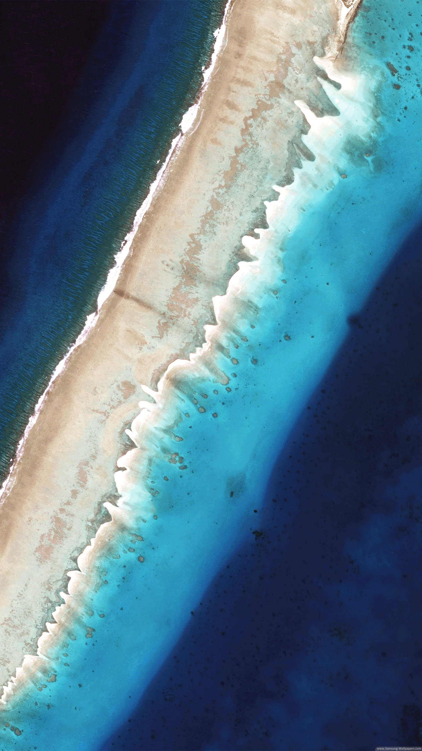 三星手机壁纸【1440x2560】samsung galaxy s6 大海 海滩 蓝色 浅滩