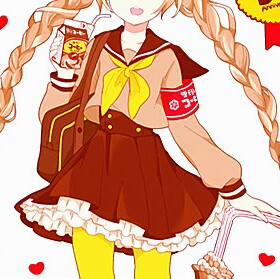 [kili]二次漫头 动漫 卡通 女头 自截 少女 黄色 半身 麻花辫 侵权删